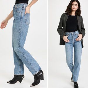 AGOLDE 90's Pinch Waist High Rise Straight Jeans - Size 27 in Navigate